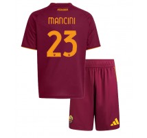 AS Roma Gianluca Mancini #23 Koszulka Podstawowa dzieci 2025-26 Krótki Rękaw (+ krótkie spodenki)